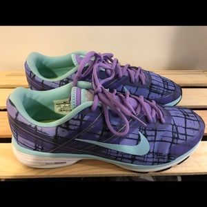 Nike sneakers purple and teal